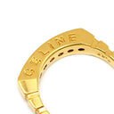 セリーヌ CELINE ダイヤ 一文字 イエローゴールド K18YG ダイヤモンド リング 指輪 Au750 K18 YG 7P 7石 12号