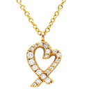 ティファニー Tiffany & Co ラビングハート ダイヤ イエローゴールド K18YG ダイヤモンド ネックレス 18K 750 YG T&Co. パロマピカソ
