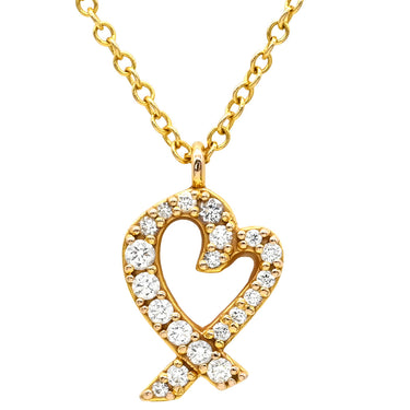 ティファニー Tiffany & Co ラビングハート ダイヤ イエローゴールド K18YG ダイヤモンド ネックレス 18K 750 YG T&Co. パロマピカソ