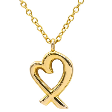 ティファニー Tiffany & Co ラビングハート ダイヤ イエローゴールド K18YG ダイヤモンド ネックレス 18K 750 YG T&Co. パロマピカソ