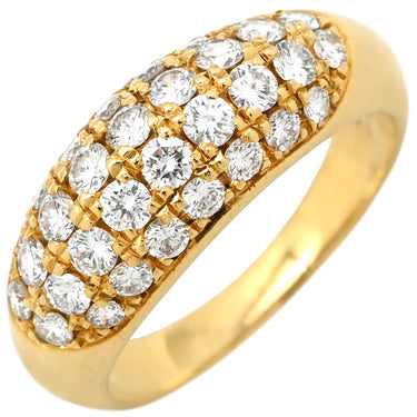 タサキ TASAKI パヴェ ダイヤモンド イエローゴールド K18YG ダイヤモンド リング 指輪 TASAKI Au750 18K 18金 甲丸 ドーム 11号