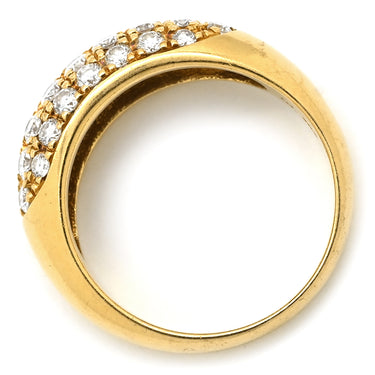 タサキ TASAKI パヴェ ダイヤモンド イエローゴールド K18YG ダイヤモンド リング 指輪 TASAKI Au750 18K 18金 甲丸 ドーム 11号