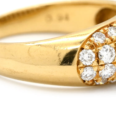 タサキ TASAKI パヴェ ダイヤモンド イエローゴールド K18YG ダイヤモンド リング 指輪 TASAKI Au750 18K 18金 甲丸 ドーム 11号