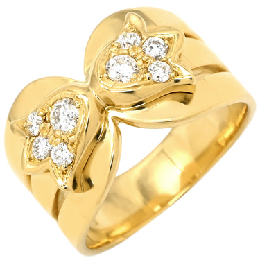 クリスチャン・ディオール Christian Dior ダイヤモンド デザインリング イエローゴールド K18YG ダイヤモンド リング 指輪 Au750 K18 8P 0.53ct 9号