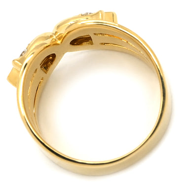クリスチャン・ディオール Christian Dior ダイヤモンド デザインリング イエローゴールド K18YG ダイヤモンド リング 指輪 Au750 K18 8P 0.53ct 9号