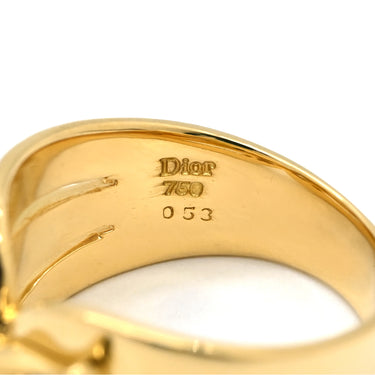 クリスチャン・ディオール Christian Dior ダイヤモンド デザインリング イエローゴールド K18YG ダイヤモンド リング 指輪 Au750 K18 8P 0.53ct 9号