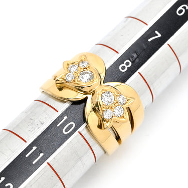 クリスチャン・ディオール Christian Dior ダイヤモンド デザインリング イエローゴールド K18YG ダイヤモンド リング 指輪 Au750 K18 8P 0.53ct 9号