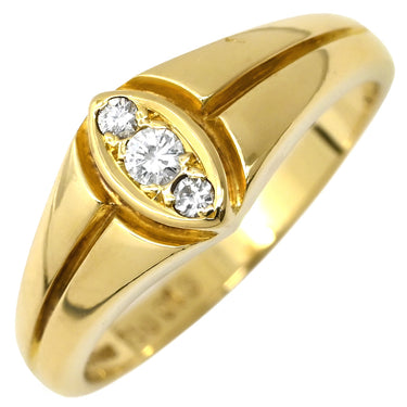 クリスチャン・ディオール Christian Dior ダイヤモンド デザインリング イエローゴールド K18YG ダイヤモンド #15 リング 指輪 Au750 K18 3P 13号