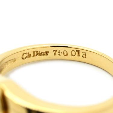クリスチャン・ディオール Christian Dior ダイヤモンド デザインリング イエローゴールド K18YG ダイヤモンド #15 リング 指輪 Au750 K18 3P 13号