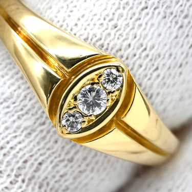 クリスチャン・ディオール Christian Dior ダイヤモンド デザインリング イエローゴールド K18YG ダイヤモンド #15 リング 指輪 Au750 K18 3P 13号