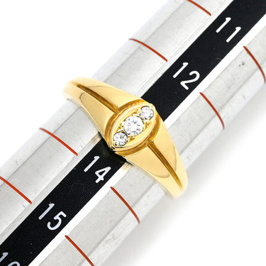 クリスチャン・ディオール Christian Dior ダイヤモンド デザインリング イエローゴールド K18YG ダイヤモンド #15 リング 指輪 Au750 K18 3P 13号