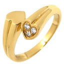 クリスチャン・ディオール Christian Dior ダイヤ デザインリング イエローゴールド K18YG ダイヤモンド リング 指輪 Au750 K18 ハート 8号