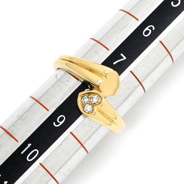 クリスチャン・ディオール Christian Dior ダイヤ デザインリング イエローゴールド K18YG ダイヤモンド リング 指輪 Au750 K18 ハート 8号