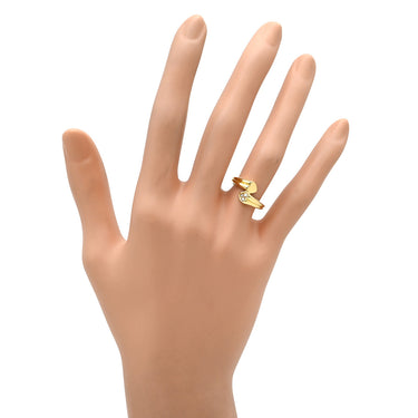 クリスチャン・ディオール Christian Dior ダイヤ デザインリング イエローゴールド K18YG ダイヤモンド リング 指輪 Au750 K18 ハート 8号
