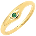 ティファニー Tiffany & Co カーブドバンド エメラルド グリーン×イエローゴールド K18YG エメラルド リング 指輪 T＆Co. 18K AU750 YG 10号
