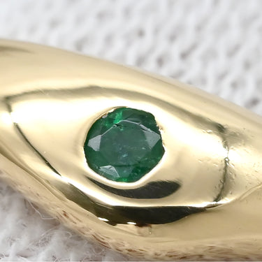 ティファニー Tiffany & Co カーブドバンド エメラルド グリーン×イエローゴールド K18YG エメラルド リング 指輪 T＆Co. 18K AU750 YG 10号