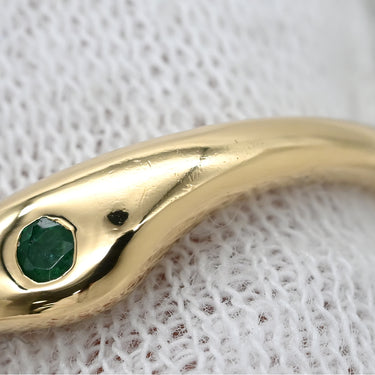 ティファニー Tiffany & Co カーブドバンド エメラルド グリーン×イエローゴールド K18YG エメラルド リング 指輪 T＆Co. 18K AU750 YG 10号