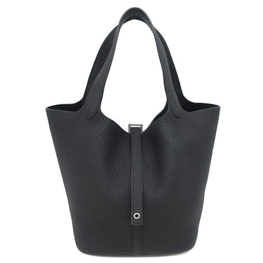 エルメス HERMES ピコタンロック MM 22 ブラック トリヨンクレマンス ハンドバッグ シルバー金具 黒