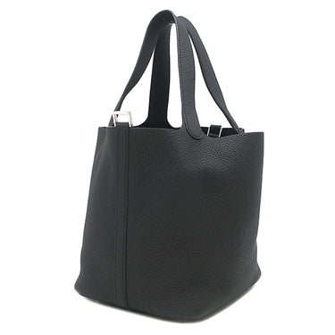 エルメス HERMES ピコタンロック MM 22 ブラック トリヨンクレマンス ハンドバッグ シルバー金具 黒