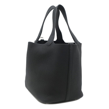 エルメス HERMES ピコタンロック MM 22 ブラック トリヨンクレマンス ハンドバッグ シルバー金具 黒