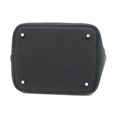 エルメス HERMES ピコタンロック MM 22 ブラック トリヨンクレマンス ハンドバッグ シルバー金具 黒
