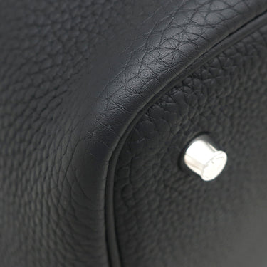 エルメス HERMES ピコタンロック MM 22 ブラック トリヨンクレマンス ハンドバッグ シルバー金具 黒