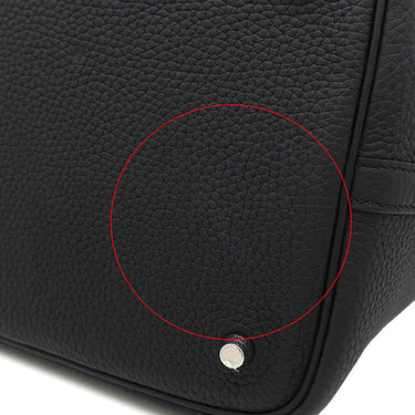 エルメス HERMES ピコタンロック MM 22 ブラック トリヨンクレマンス ハンドバッグ シルバー金具 黒