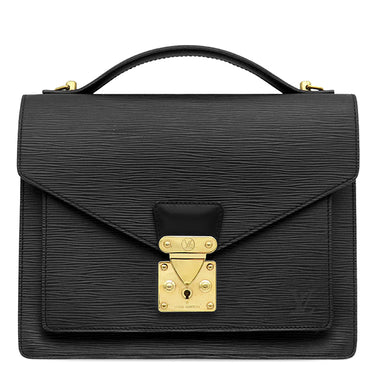 ルイヴィトン LOUIS VUITTON モンソー M52122 ブラック エピレザー ハンドバッグ ゴールド金具 黒 ハンドバッグ ショルダー ※ストラップ・鍵欠品