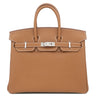 エルメス HERMES バーキン25 ゴールド トゴ ハンドバッグ シルバー金具 新品 未使用 茶 2026年製　