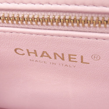 シャネル CHANEL マトラッセ トップハンドル ミニ AS4847 ベビーピンク ラムスキン 2WAYバッグ ゴールド金具 チェーンショルダー