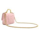 シャネル CHANEL マトラッセ トップハンドル ミニ AS4847 ベビーピンク ラムスキン 2WAYバッグ ゴールド金具 チェーンショルダー