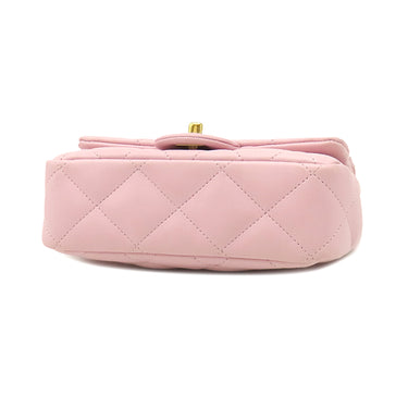 シャネル CHANEL マトラッセ トップハンドル ミニ AS4847 ベビーピンク ラムスキン 2WAYバッグ ゴールド金具 チェーンショルダー