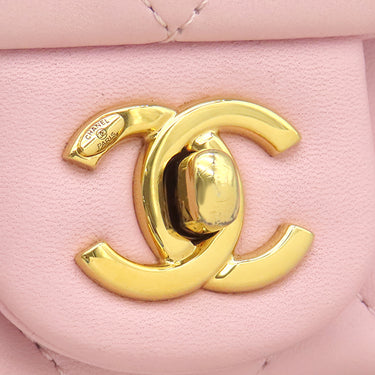 シャネル CHANEL マトラッセ トップハンドル ミニ AS4847 ベビーピンク ラムスキン 2WAYバッグ ゴールド金具 チェーンショルダー