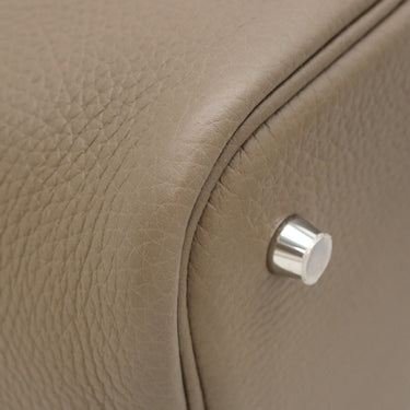 エルメス HERMES ピコタンロックMM エトゥープ トリヨンクレマンス ハンドバッグ シルバー金具 グレージュ 2025年製