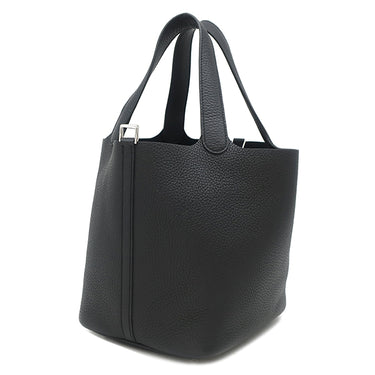 エルメス HERMES ピコタンロック MM 22 ブラック トリヨンクレマンス ハンドバッグ シルバー金具 黒 2024年製