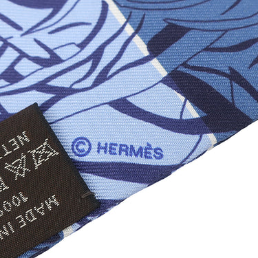 エルメス HERMES ツイリー ネイビー系 シルク スカーフ 【JUNGLE LOVE RAINBOW/ジャングル ラブ レインボー】