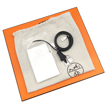エルメス HERMES ケリー28 外縫い キャバン×ホワイト ヴォースイフト トワルキャドリーユ 2WAYバッグ シルバー金具 白 黒