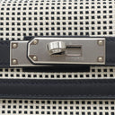 エルメス HERMES ケリー28 外縫い キャバン×ホワイト ヴォースイフト トワルキャドリーユ 2WAYバッグ シルバー金具 白 黒