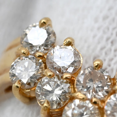 ノンブランド NON BRAND ダイヤモンド 1.00ct デザインリング イエローゴールド K18YG ダイヤモンド リング 指輪 18K 750 YG V字 Vライン ラウンドブリリアント 13号