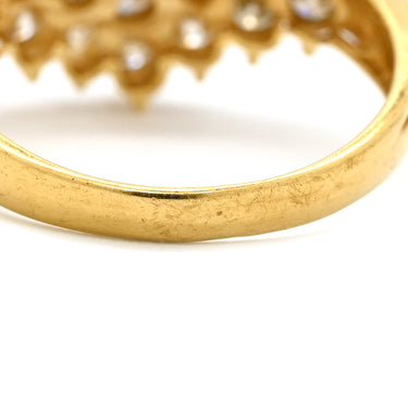 ノンブランド NON BRAND ダイヤモンド 1.00ct デザインリング イエローゴールド K18YG ダイヤモンド リング 指輪 18K 750 YG V字 Vライン ラウンドブリリアント 13号