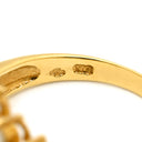 ノンブランド NON BRAND ダイヤモンド 1.00ct デザインリング イエローゴールド K18YG ダイヤモンド リング 指輪 18K 750 YG V字 Vライン ラウンドブリリアント 13号