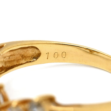 ノンブランド NON BRAND ダイヤモンド 1.00ct デザインリング イエローゴールド K18YG ダイヤモンド リング 指輪 18K 750 YG V字 Vライン ラウンドブリリアント 13号