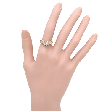 ノンブランド NON BRAND ダイヤモンド 1.00ct デザインリング イエローゴールド K18YG ダイヤモンド リング 指輪 18K 750 YG V字 Vライン ラウンドブリリアント 13号