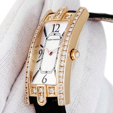 腕時計 ハリーウィンストン Harry Winston レディ アヴェニューC 330LQR AVCQHM19RR002 クオーツ レディース K18PG無垢 ダイヤ シェル