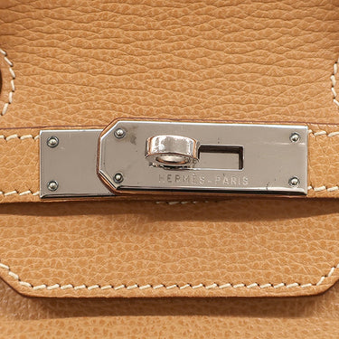 エルメス HERMES バーキン35 ナチュラル レザー ヴァッシュリエージュ ハンドバッグ シルバー金具 茶
