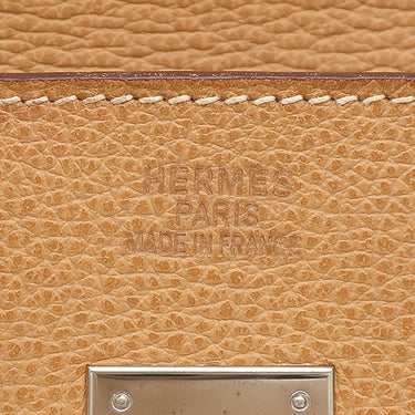 エルメス HERMES バーキン35 ナチュラル レザー ヴァッシュリエージュ ハンドバッグ シルバー金具 茶