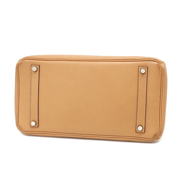 エルメス HERMES バーキン35 ナチュラル レザー ヴァッシュリエージュ ハンドバッグ シルバー金具 茶