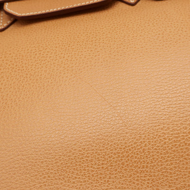 エルメス HERMES バーキン35 ナチュラル レザー ヴァッシュリエージュ ハンドバッグ シルバー金具 茶