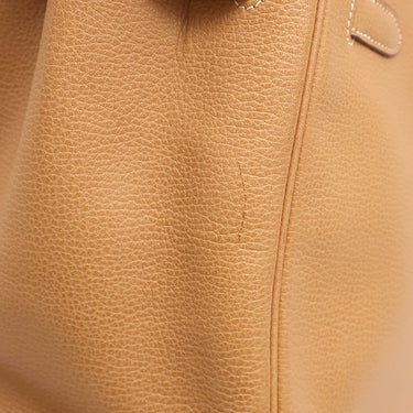 エルメス HERMES バーキン35 ナチュラル レザー ヴァッシュリエージュ ハンドバッグ シルバー金具 茶