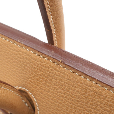 エルメス HERMES バーキン35 ナチュラル レザー ヴァッシュリエージュ ハンドバッグ シルバー金具 茶